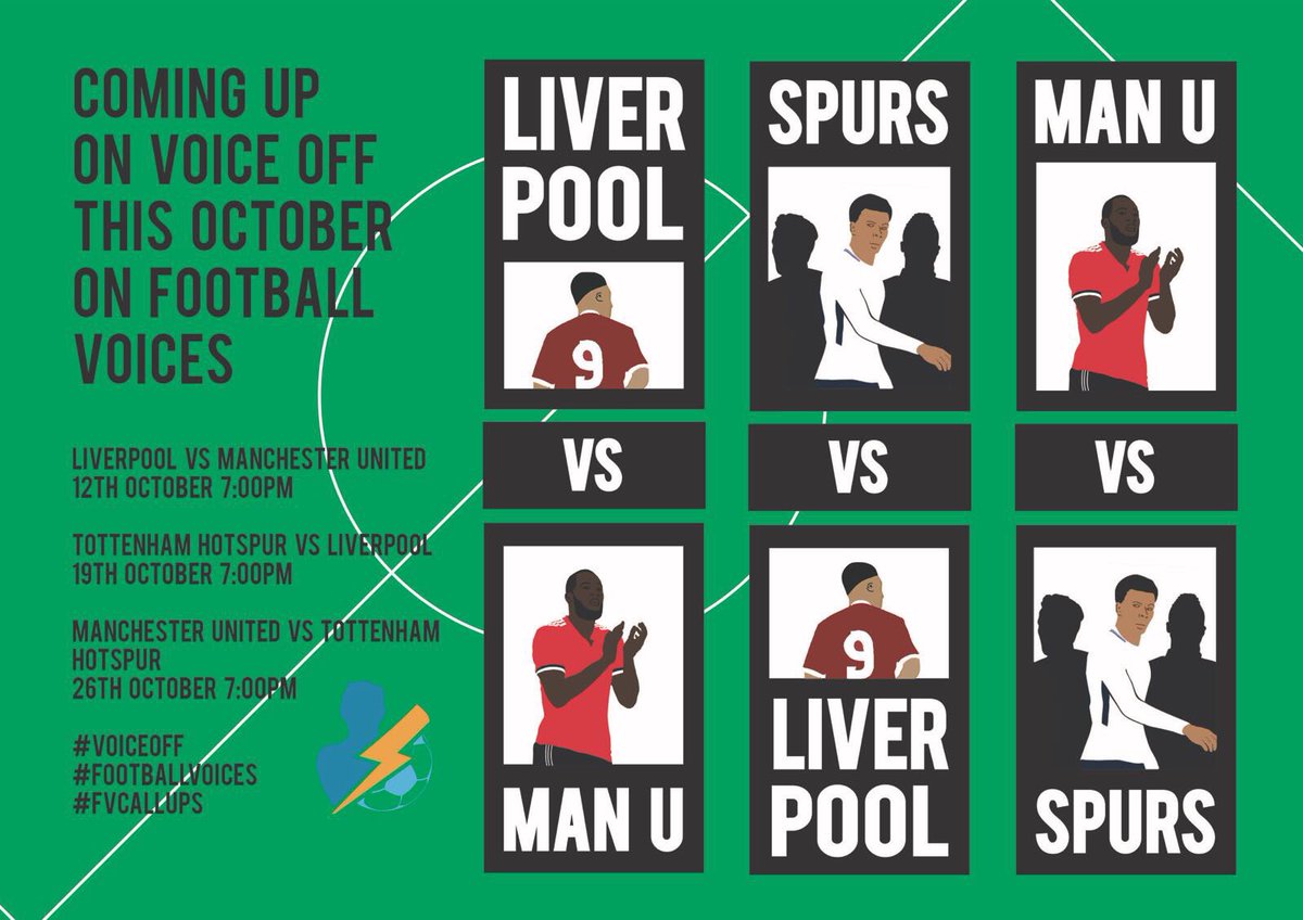 FootballVoices's tweet photo. Here are the #FVVoiceOff dates for October 📆🗣⚽️ https://t.co/Q6JLAlZeRj