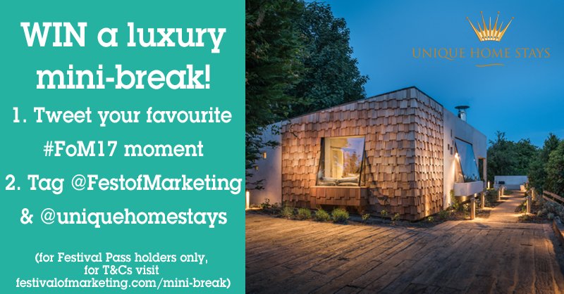 Tell us your favourite #FoM17 moment for a chance to win a luxury mini break <a href="/uniquehomestays/">Unique Homestays</a>!