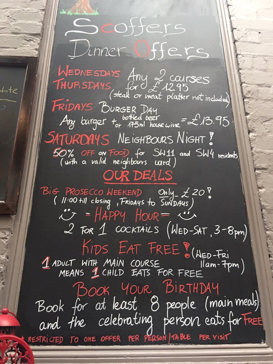 Hey up #battersea ! Amazing value offers today&amp;tonight! 😊🍷✔️ <a href="/NappyValleyNet/">NappyValleyNet</a> @eatWandsworth <a href="/VillageLifeSW4/">Abbeville Life</a> <a href="/timeandleisure/">Time & Leisure magazine</a> <a href="/BigLocalSW11/">Big Local SW11</a>