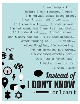 TeachThought's tweet photo. Tired of hearing "I don't know" and "I can't"? Our sentence stem cards are designed to improve answers. https://t.co/DmcSY1XlbX https://t.co/qE3uWqxus6