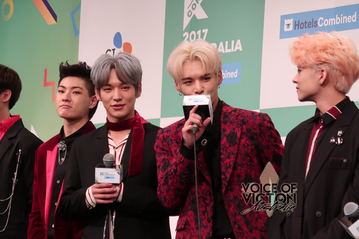 VICTON_Aus's tweet photo. #VICTON #Alice #VoiceOfVicton #KCon17 #KConAus #redcarpetevent #Heochan #Chan #Sejun #Hanse #Subin https://t.co/lhPemG6XDw