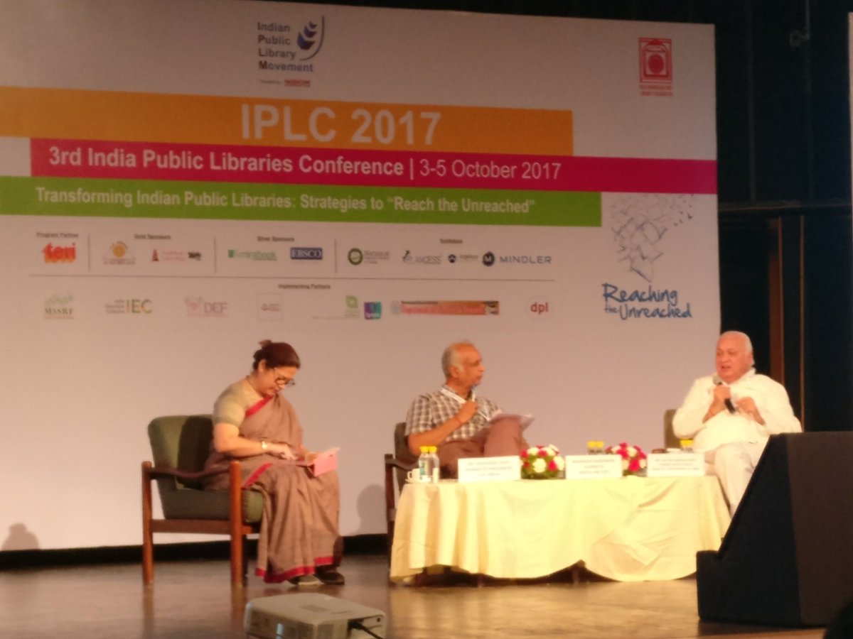brokenrec2's tweet photo. Mr. Arif Mohammed Khan says, "India can't hope to become a knowledge destination with 75 public libraries in U.P." @iplm_sec #IPLC2017 https://t.co/BAl3Es2xeX