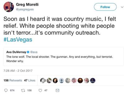 PrisonPlanet's tweet photo. He's since apologized, but this again emphasizes how all this anti-white crap from the left has made people callous. Despicable. https://t.co/UNHCXLXGaX
