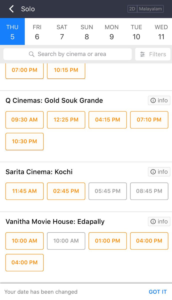 Mollywoodstory's tweet photo. #Solo Cochin Plexes &amp; Single Screen Booking🙏

#DQFORT 

@dulQuer @nambiarbejoy @Officialneha https://t.co/dSDnmBIWxJ
