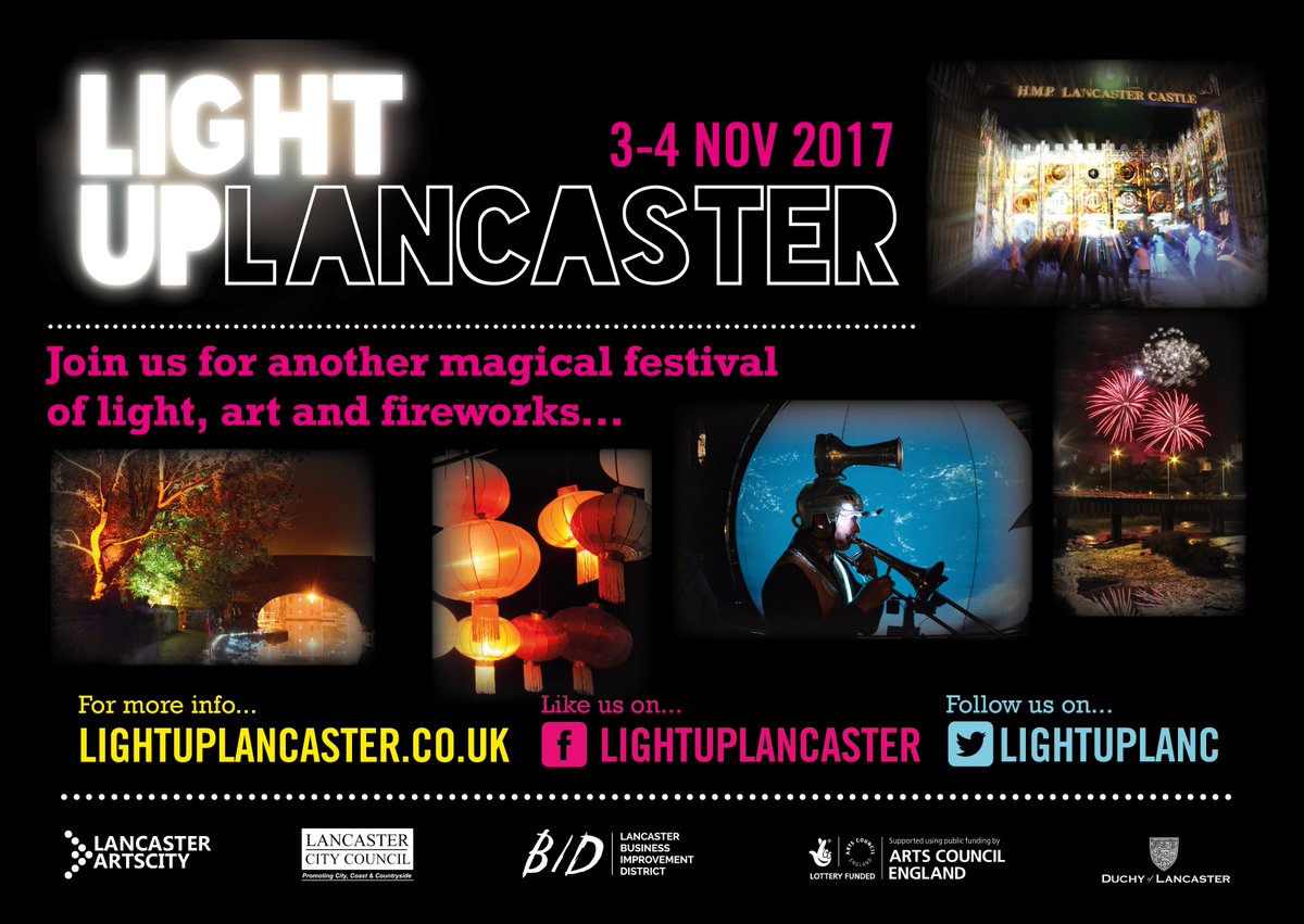 cyclefresh's tweet image. Light Up Lancaster 3 - 4 November 2017 - Join us for a magical festival of light, art and fireworks. #lightuplancaster @LightUpLanc #LUL17