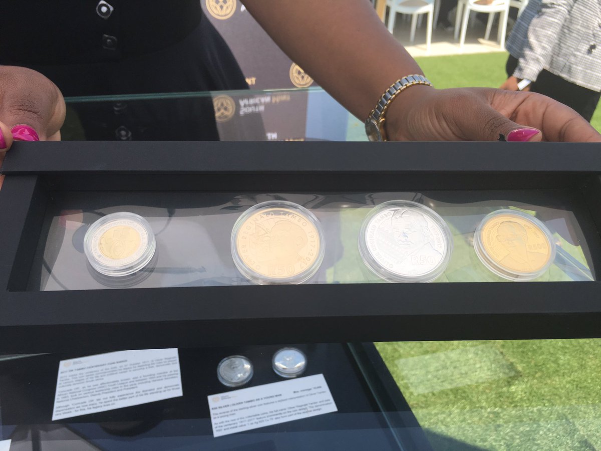 SAgovnews's tweet photo. The #ORTambo100 commemorative coins on display #ORTamboCoin that were launched today. Catch the full story later on https://t.co/McyZPpw1R9 https://t.co/qrTO4JkTlk
