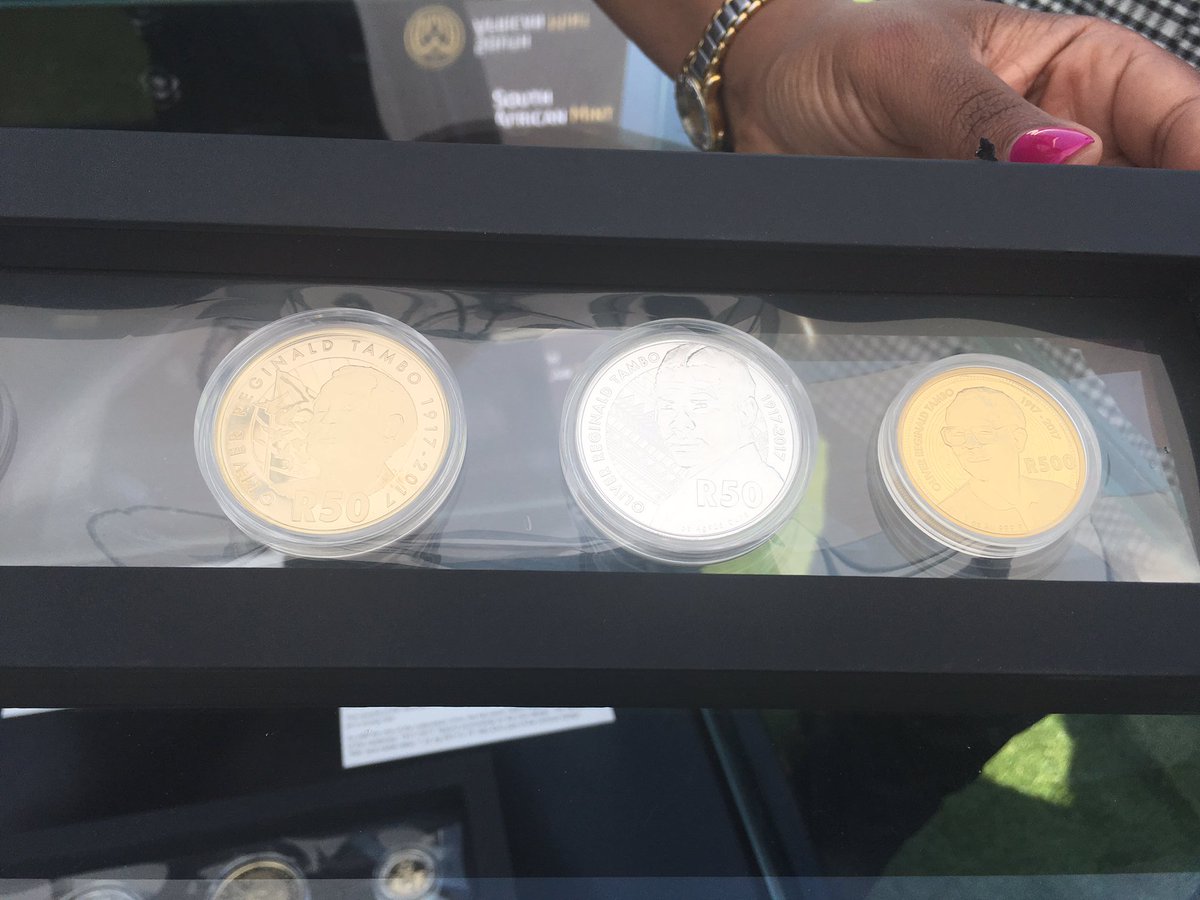 SAgovnews's tweet photo. The #ORTambo100 commemorative coins on display #ORTamboCoin that were launched today. Catch the full story later on https://t.co/McyZPpw1R9 https://t.co/qrTO4JkTlk