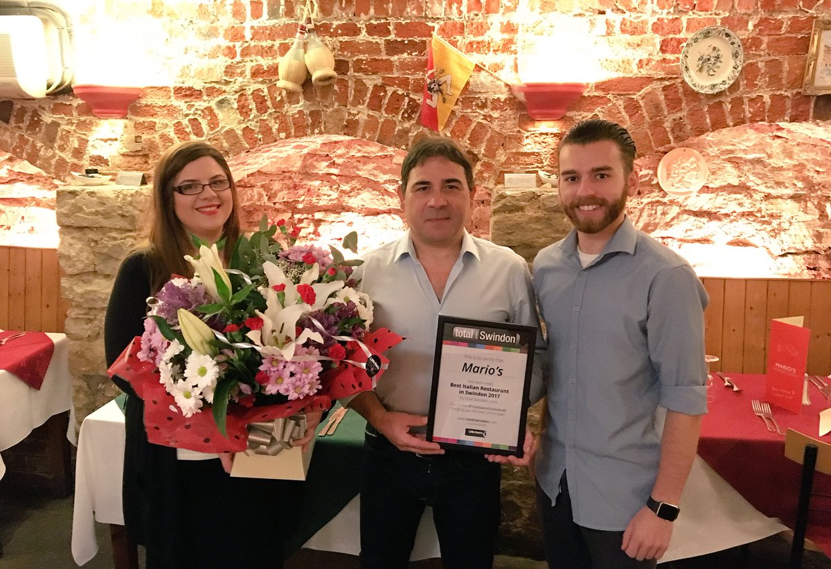 TotalSwindon's tweet photo. Well done to Mario’s for winning the Best Italian Restaurant 2017 in the #TotalSwindonAwards.

Beautiful bouquet courtesy of @LilGemsFlowers https://t.co/6IcanaAedO