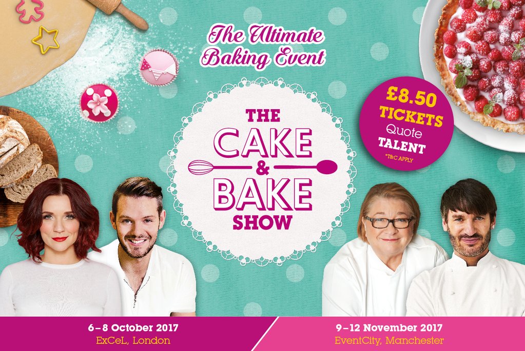 Biggreenbooks's tweet photo. This weekend we'll be at @CakeandBakeShow. Appearing will be @CandiceBrown, @RosemaryShrager, @John_Whaite &amp; @eric_lanlard. 
Gonna be ace. https://t.co/1m7xFjPCD9