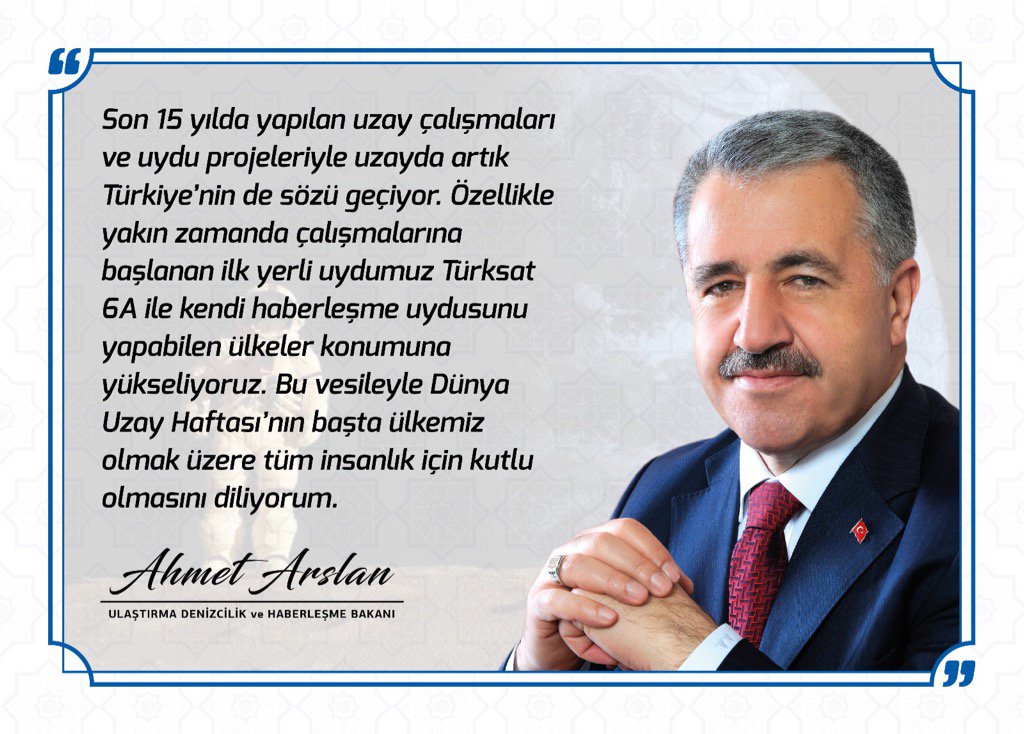 Dünya Uzay Haftası kutlu olsun.