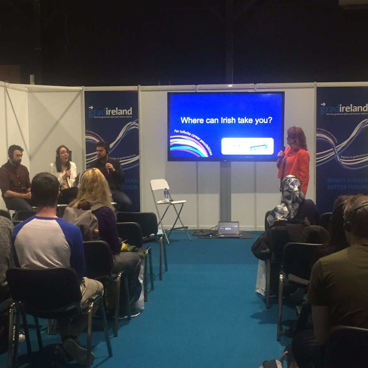 Where can Irish take you, seminar room 1 <a href="/gradireland/">gradireland</a> <a href="/ForasnaGaeilge/">Foras na Gaeilge</a> #Gaeilge #doghairmleGaeilge