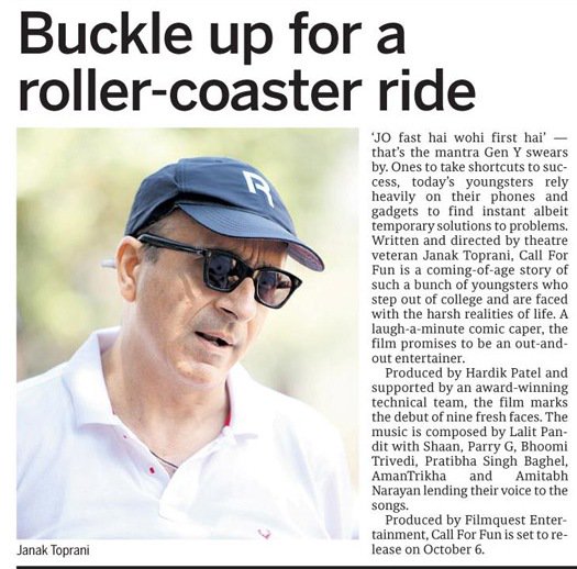CallForFunFilm's tweet photo. #CallForFun, a roller-coaster ride in the movie with tremendous highs and lows about growing up!  @mid_day https://t.co/pSuXyMflml