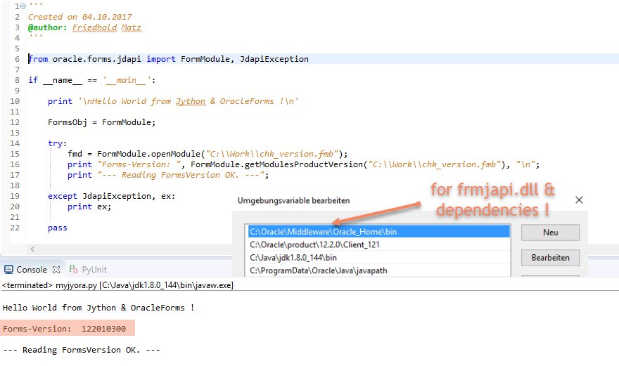 FriedholdMatz's tweet image. #Jython for #WLST and #OracleForms 12c for #FormsJDAPI in #EclipseNeon first step again .. do not forget path to frmjapi.dll .