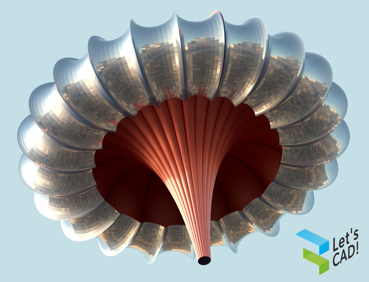ArkanceCz's tweet photo. HD verze parametrické povrchové plochy Breather2 (360.000 ploch) z #AutoCAD utility #3DPLOT. 3D rendering v AutoCADu 2018. https://t.co/k6SiCEOABx