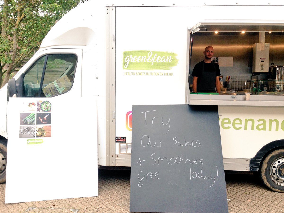 Jolleyjules's tweet photo. I ❤️it when a plan comes together #GreenandLean #student #socialenterprise #HealthyEating parked by @northamptonSU park campus today. Try their delicious tasters now! Thanks to #GiveItAGo funding @Changemaker_Hub https://t.co/kcxLGKQlL7