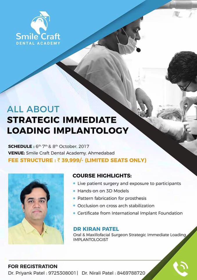 shreyas_dental's tweet image. Announcing an Extensive #Workshop on Strategic Immediate Loading Implantology by Dr. Kiran Patel.

#DrKiranPatel #immediateloading