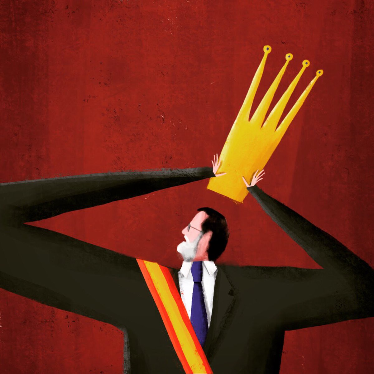 El rei fent de Rajoy o Rajoy fent de rei? <a href="/toniaira/">Toni Aira</a> <a href="/sapiens/">Sapiens</a> #marxem #illustration #3oct #mambo #dui #freedomforcatalonia  <a href="/APICAPIC/">Associació d'Il·lustradors de Catalunya</a>