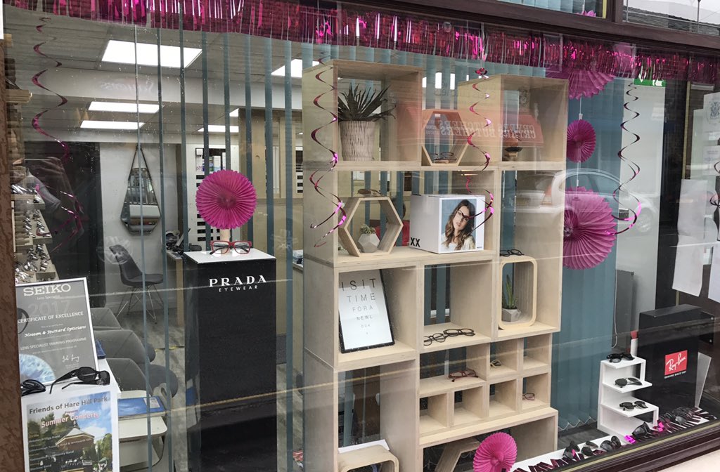 HSOpticians's tweet photo. We are proud to support Little 'Pink' Borough for Cancer Research UK @CR_UK . Come and take a look at our pink window display! https://t.co/FCFtRVY2oM