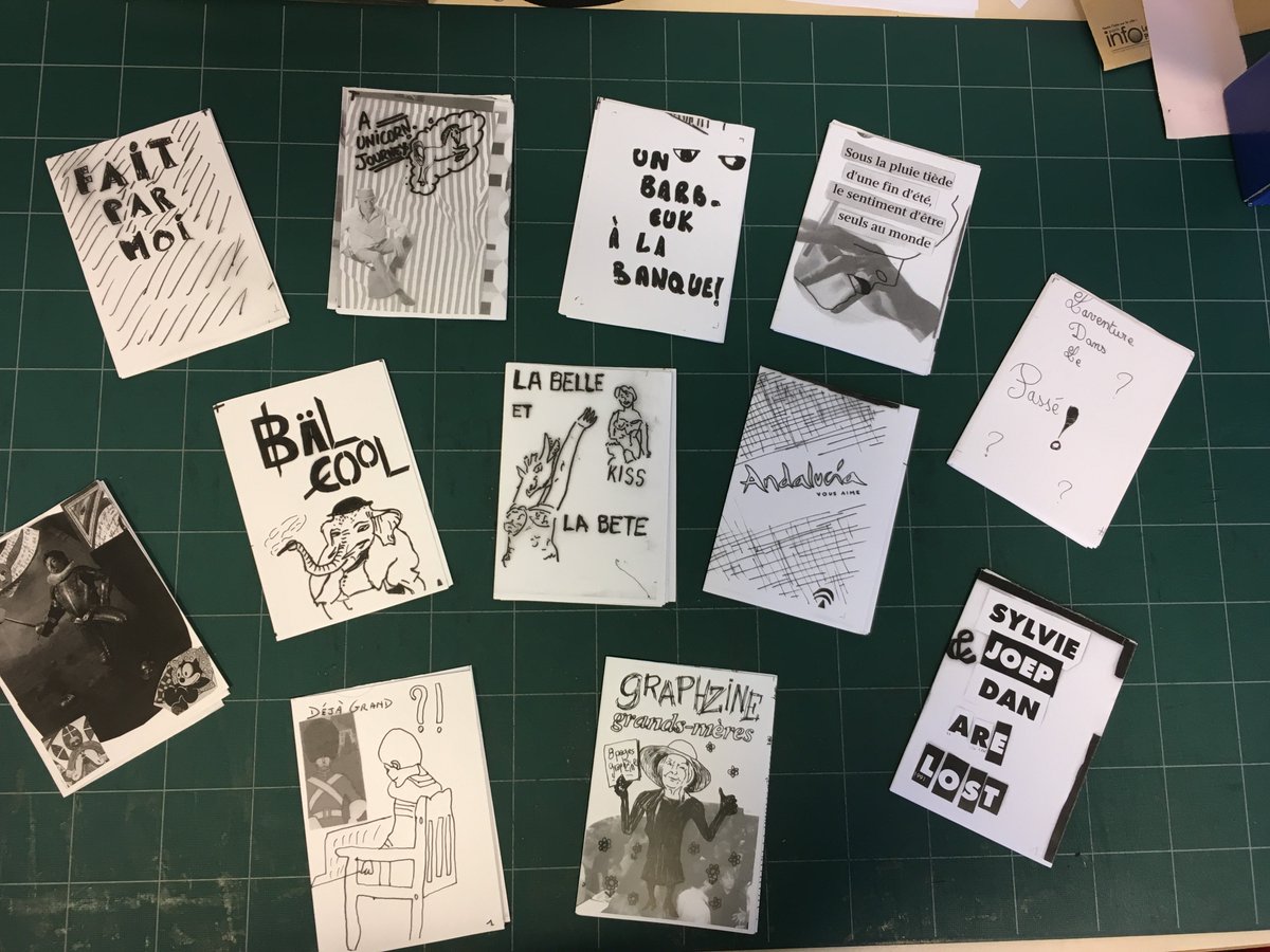 bibforney's tweet photo. Samedi dernier on a fabriqué des #fanzines avec une seule feuille A3 avec @udoduf ! Grand succès, merci à eux https://t.co/z9vSekZtXG