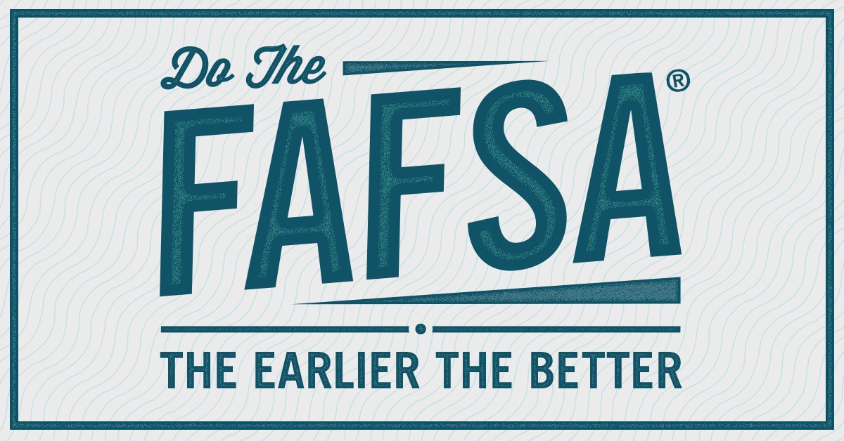 FAFSA's tweet image. The sooner you fill it out, the sooner you can relax. Start now: bit.ly/2wwsV3N
