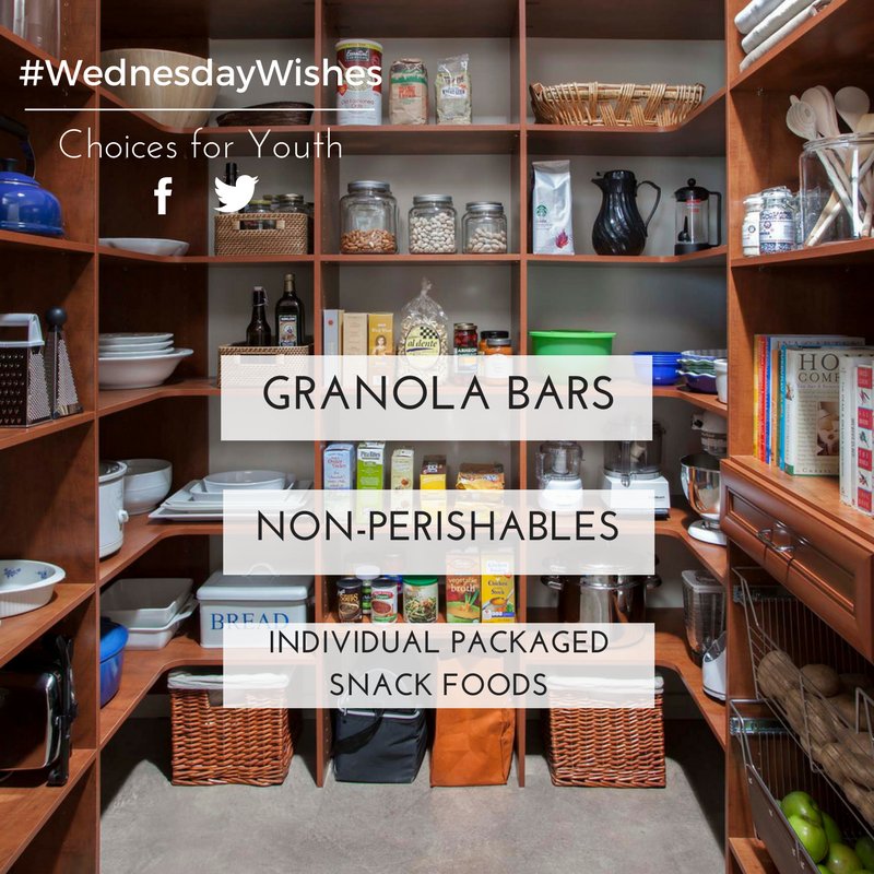 Help stock our pantry with individually packaged snacks and non-perishables! Drop items to 12-16 Carter's Hill Pl. #WednesdayWishes #YYT
