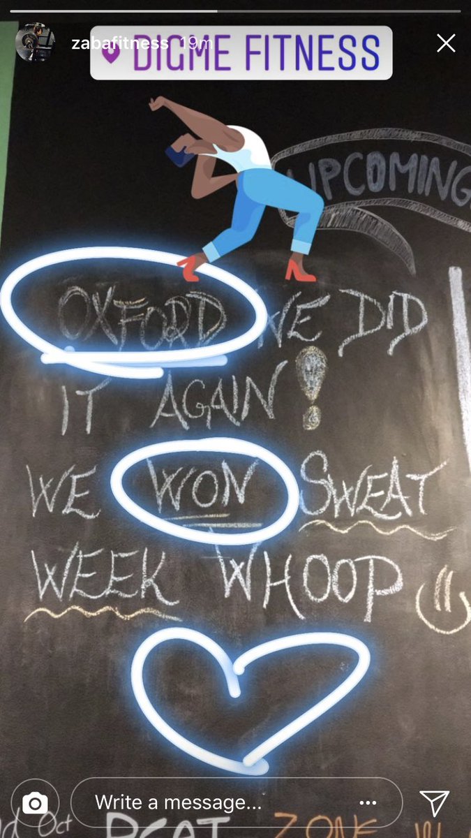 caoimhebamber's tweet photo. A little gloating from @DigmeFitness #TeamOxford! #SweatWeekLegends https://t.co/gw2KOIDAlU