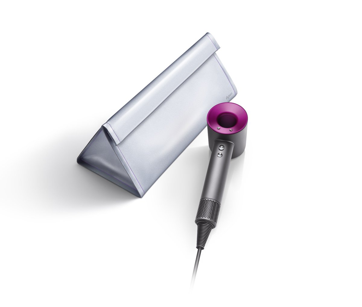 Designed by James Dyson, the Special Edition platinum bag for the Dyson Supersonic™ hair dryer.  Now available at Dyson Demo, Oxford Street.