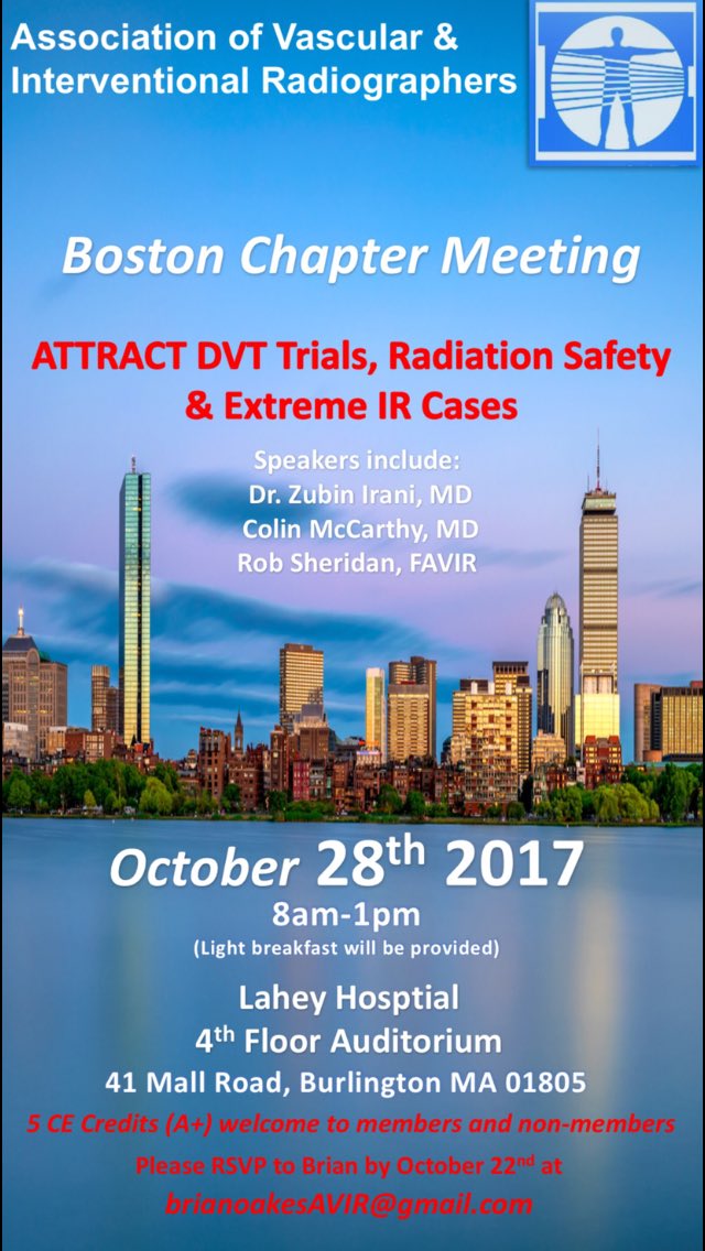Looking forward the Boston <a href="/AVIRnews/">AVIR</a> Chapter Meeting! @mikekellyAVIR <a href="/kristenwelchh/">Kristen Welch</a> <a href="/JoshuaAHirsch/">Josh Hirsch</a> <a href="/kmadass/">Kumar Madassery</a> <a href="/BOakesAVIR/">Brian Oakes</a> <a href="/rwliu/">Ray Liu</a> <a href="/MGHImaging/">Mass General Imaging</a>