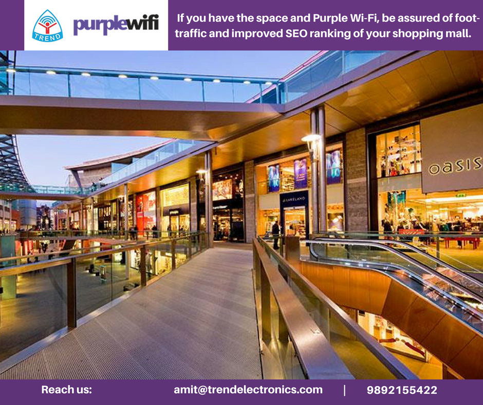 Trendvisionllp's tweet photo. #PurpleWiFi is the perfect tool that can send emails, SMS, and coupons individually or demographically. For more details visit https://t.co/3B3bznnZs6. #shoppingmall #retail #guestwifi #trendvisionllp #Mumbai https://t.co/fh4JCQoUu8
