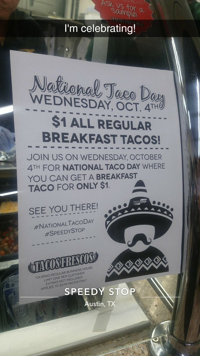 MarinaCeleste17's tweet photo. Why isn't this a national holiday?! Tacos are the secret to world peace!
#NationalTacoDay #LatinaLife #PromoteWorldPeace #ShareATaco https://t.co/j9YogtZZ9a