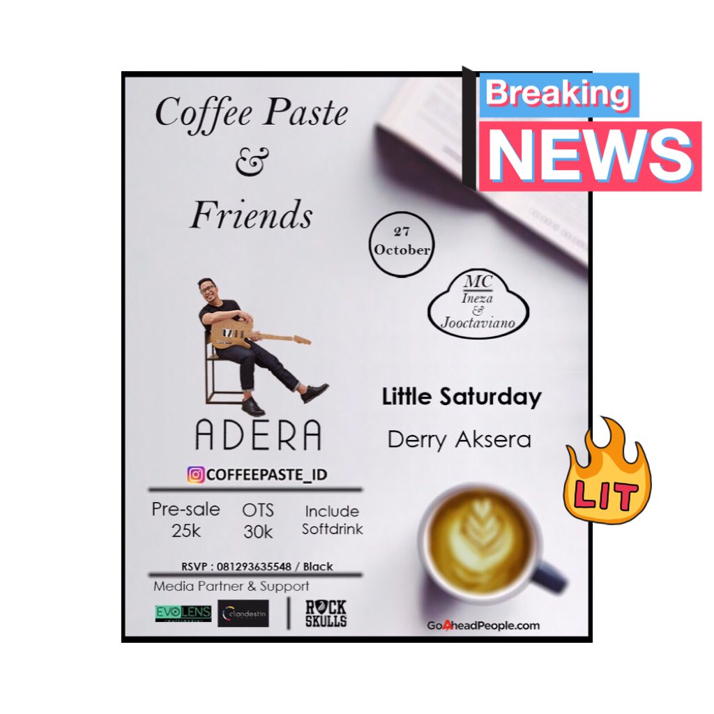 dewinadia's tweet photo. For you guys yg bingung mau berMUARA kemana biar malem sabtunya LEBIH INDAH.. ke @coffeepaste_id aja barengan sama @ADERA_ega 👌🏻27 Okt 2017 https://t.co/sg8ikfDHG4