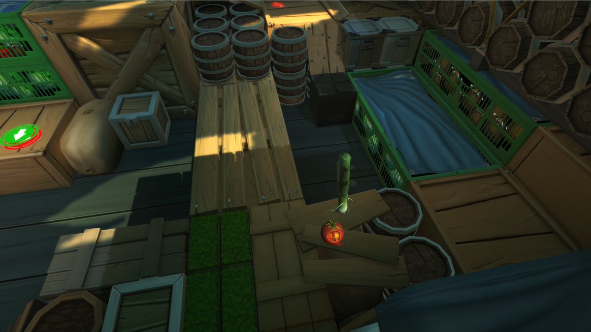 DrantGame's tweet image. #blocktober Leek &amp;amp; Tomato - A Vegetarian Tale is a grid based 3D-puzzler