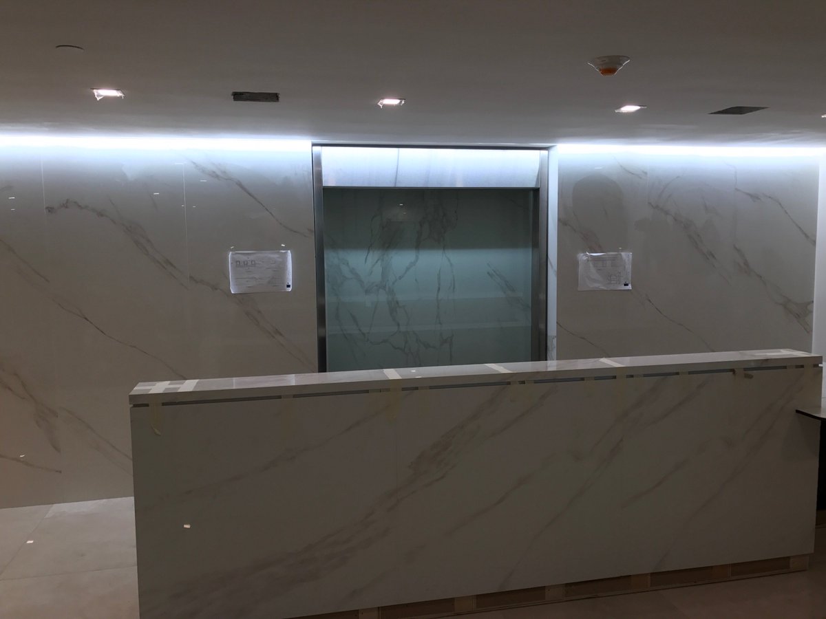 HarmonicEnv's tweet photo. The finished product at Brickell Key 2!  Fully encased in carrara marble, the water feature will definitely be a topic of conversation! https://t.co/kSfwtldUVy