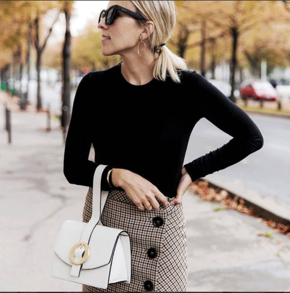 Nailed #fallfashion <a href="/damselindior/">Damsel In Dior</a> in our Modal Rib Long Sleeve Bodysuit, looking chic goo.gl/ewFnpU