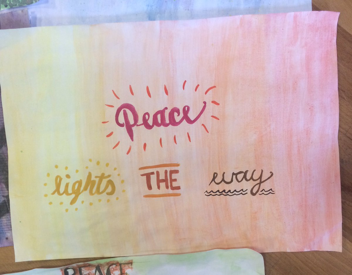 staccchaplaincy's tweet photo. Some wonderful peace posters made by Year 13 during the Lasallian month for peace #ILDP2017 @younglasallians @KintburyExp @staugustinescc https://t.co/UPDsB44m2H