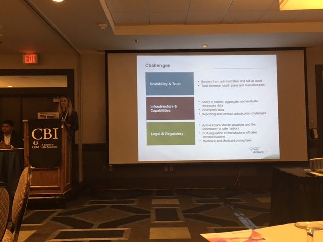 ModelN's tweet photo. Working with payers and manufacturers on how to best write and operationalize value-based contracts at CBIs #OutcomesContracting conference. https://t.co/ftX3eOA36c