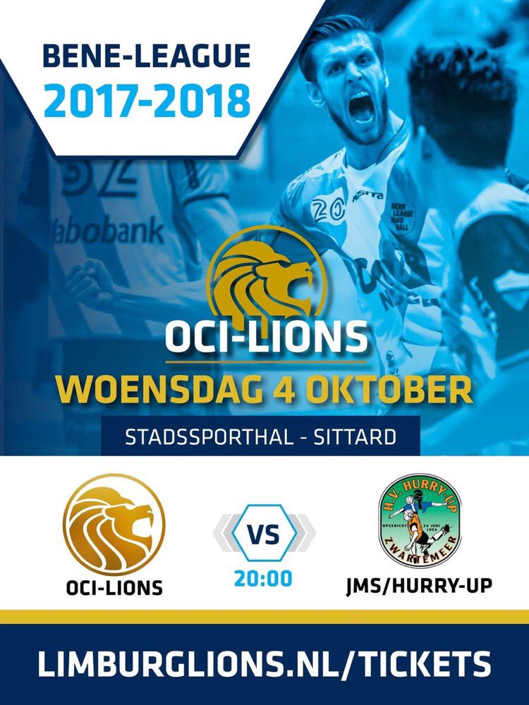 LimburgLIONS's tweet photo. Over een half uur in de Stadssporthal: @OCI_LIONS - @hvhurryup @BENE_League_H https://t.co/KYecpIWbRD