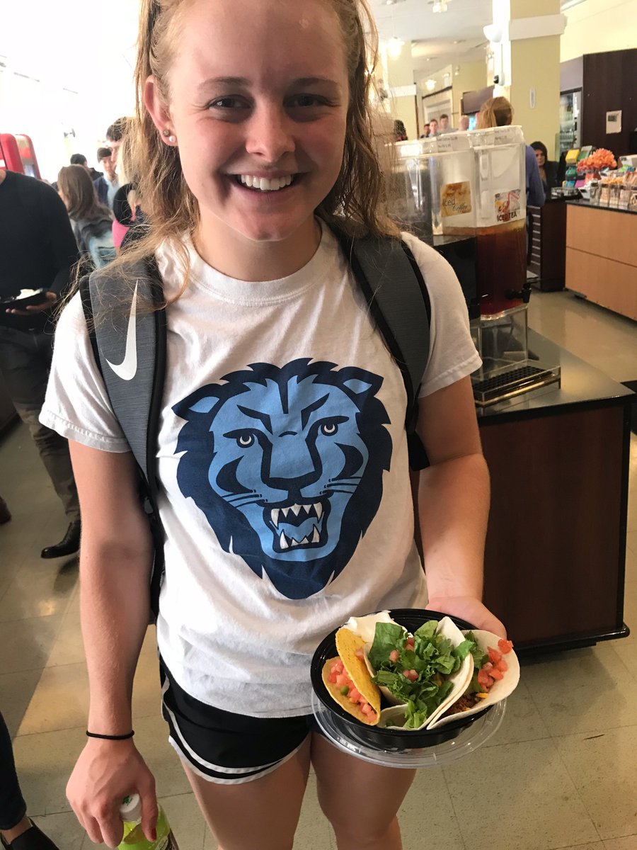 CULionsWBB's tweet photo. When #NationalTacoDay happens to fall on #TacoWednesday here at Uris Hall on Campus. 😜🌮🍴 https://t.co/OzUmyjne49