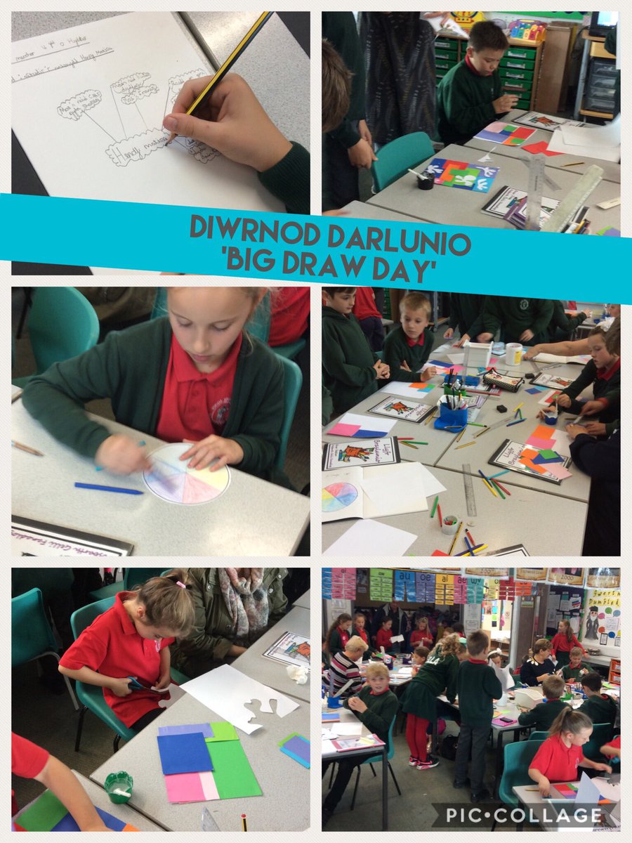 BachYsgol's tweet photo. Prynhawn hyfryd yn astudio Henry Matisse ar gyfer diwrnod darlunio. A lovely afternoon of art with grandparents in yr 4/5 for #bigdrawday https://t.co/9Enp8Cmigh