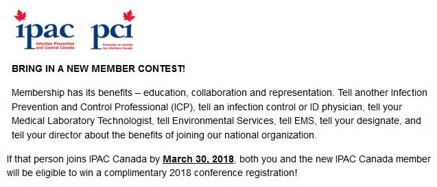 IPACCanada's tweet photo. #IPACmembers: Bring in a new member, enter to win complimentary 2018 conference registration! https://t.co/ICpZkckNbR https://t.co/TBkLH8LGIM