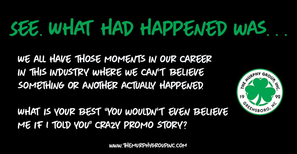 We all have them. What is your best "You wouldn't even believe me if I told you" crazy promo story?  #promotionalproducts #promochat