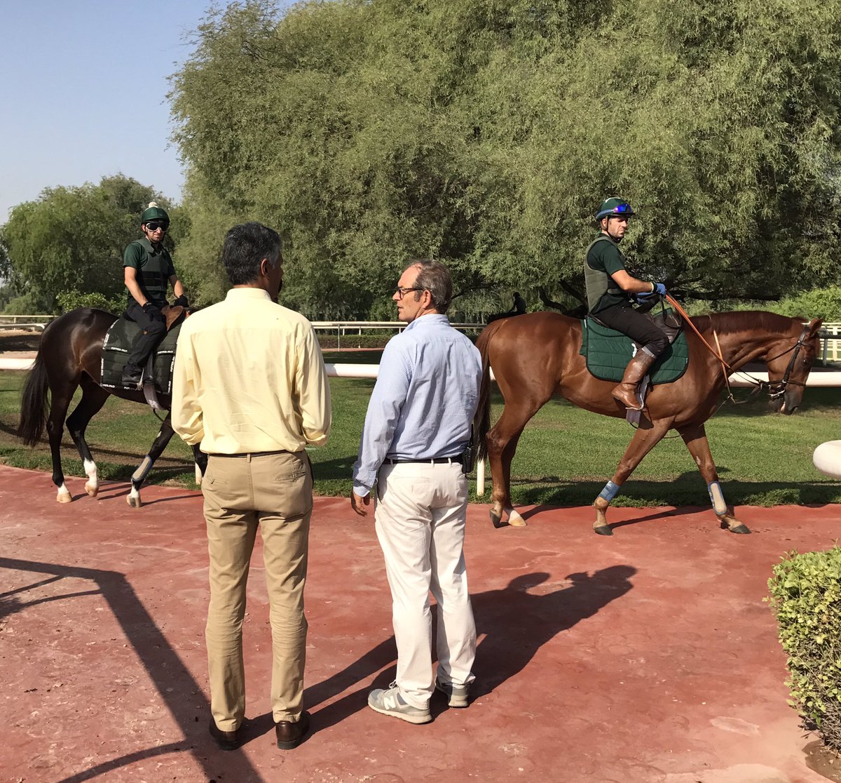 REDMILLSHorse's tweet photo. Fantastic morning visiting @echarpy on Day 2 in Dubai🇦🇪Very impressive facilities &amp; horses. Wishing the team good luck for the season ahead🏆 https://t.co/dteNYcwnb9