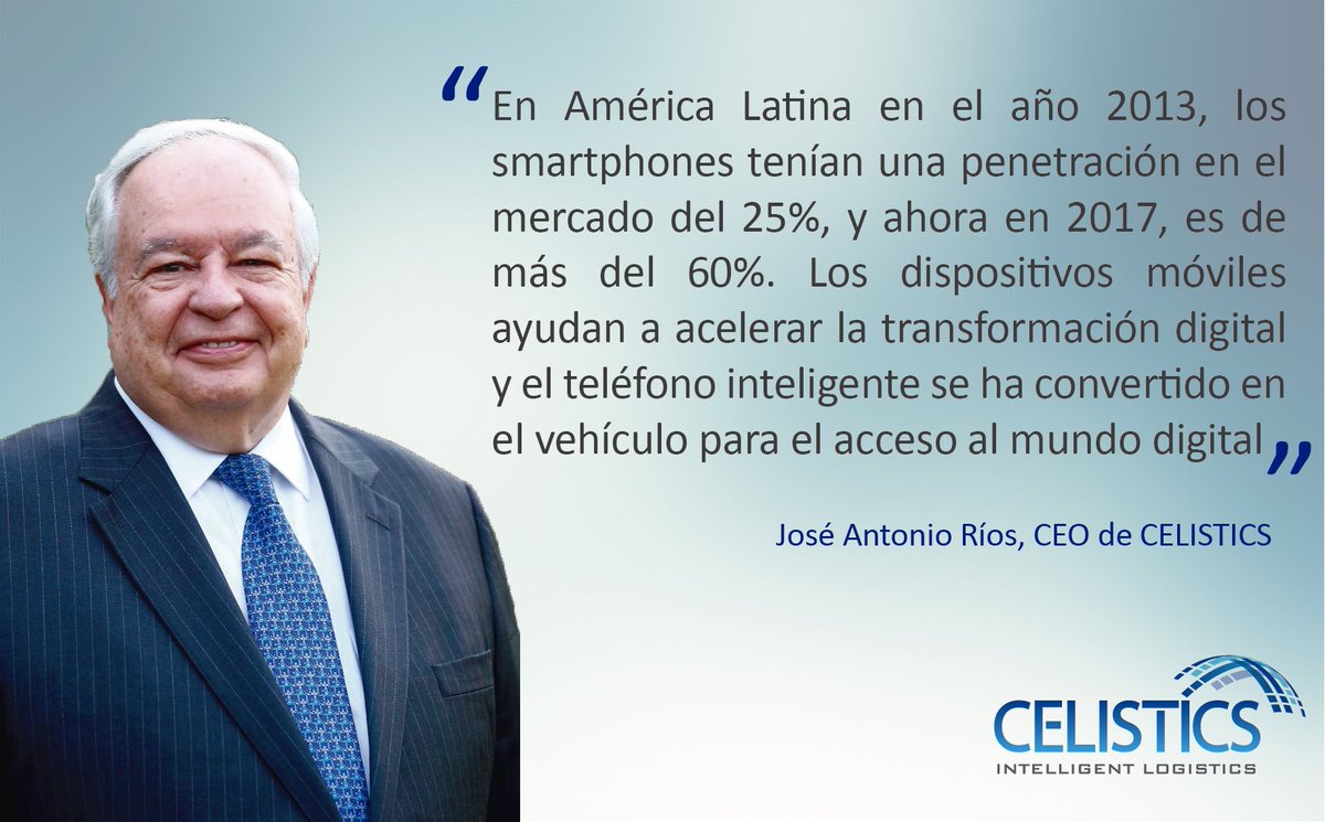 CELISTICS's tweet photo. “Los dispositivos móviles ayudan a acelerar la transformación digital”, José Antonio Ríos, CEO de #CELISTICS #Futurecom2017 @FuturecomEvent https://t.co/ToDRSiddQi