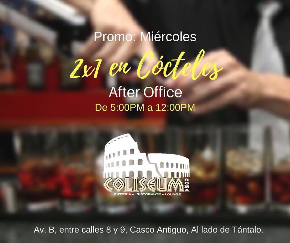 Coliseumpty's tweet image. • Miércoles para disfrutar. Hoy 2x1 en cocteles. Nuestros clientes nos lo piden y nosotros los complacemos. ift.tt/2gbWPnX