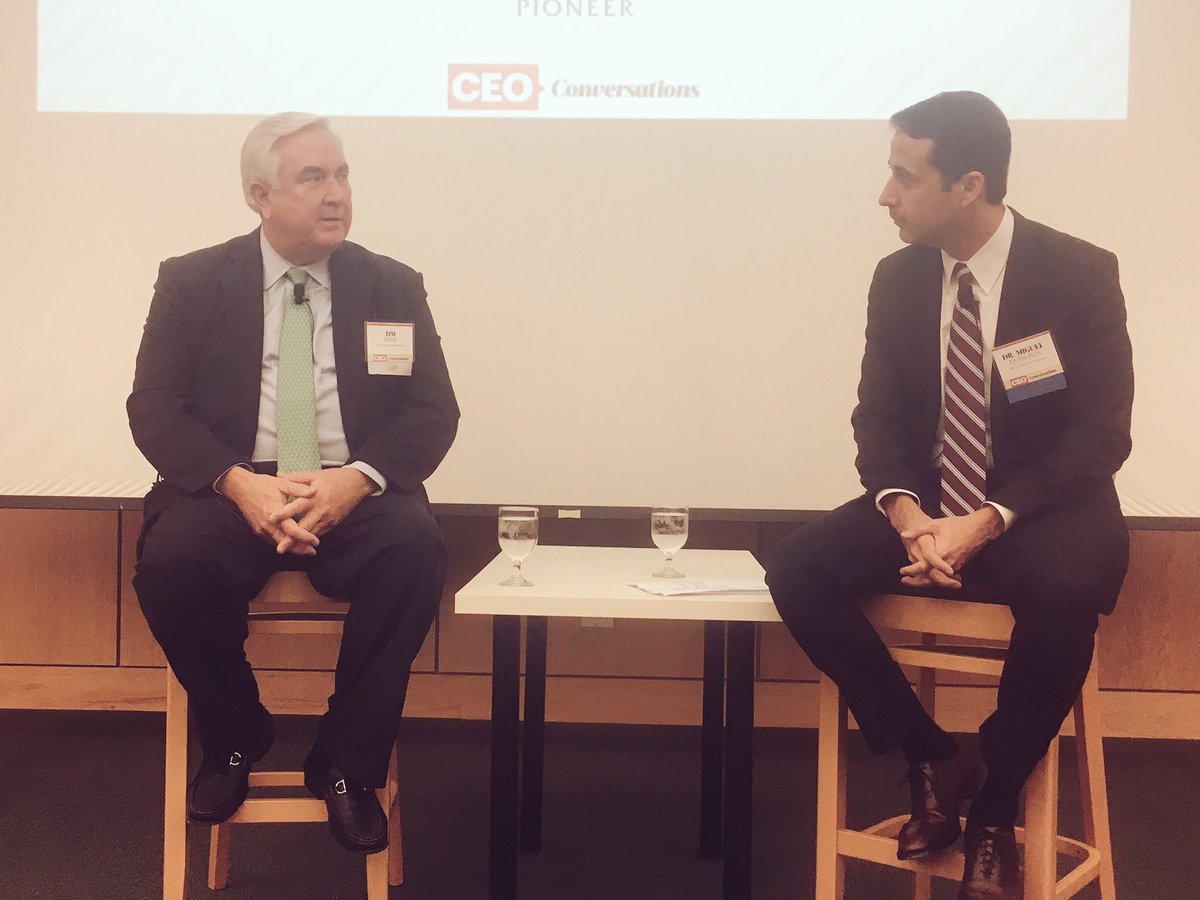 SMUCox's tweet photo. Kicking off the CEO conversation series with @DallasBizNews and Tim Dove of Pioneer Natural Resources. @mickeyquinones https://t.co/LLWmYUA7Vn