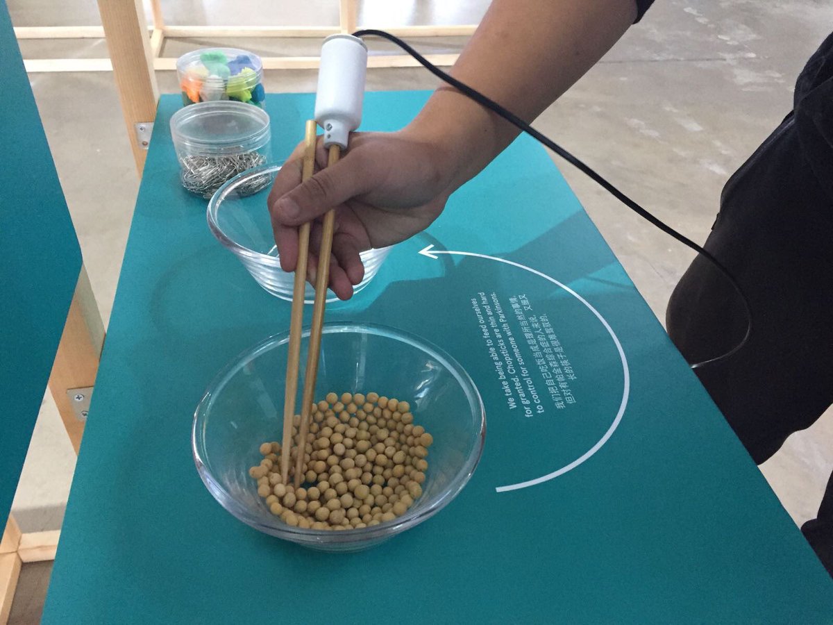 viviensung's tweet photo. #empathy probes at #FutureAging Lab Beijing Design Week sparking a lot of interest #elderly #parkinsons @utsdab @UTSinter https://t.co/9sBEYZSPqp