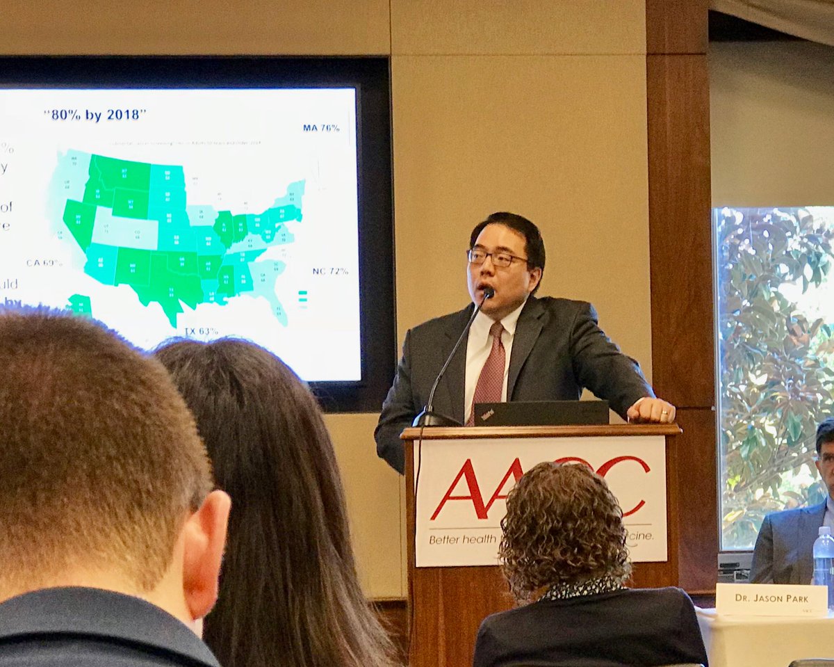myADLM's tweet image. At AACC Congressional Briefing, Dr. Park explains how #EarlyTesting for colon cancer using proven laboratory testing can save lives