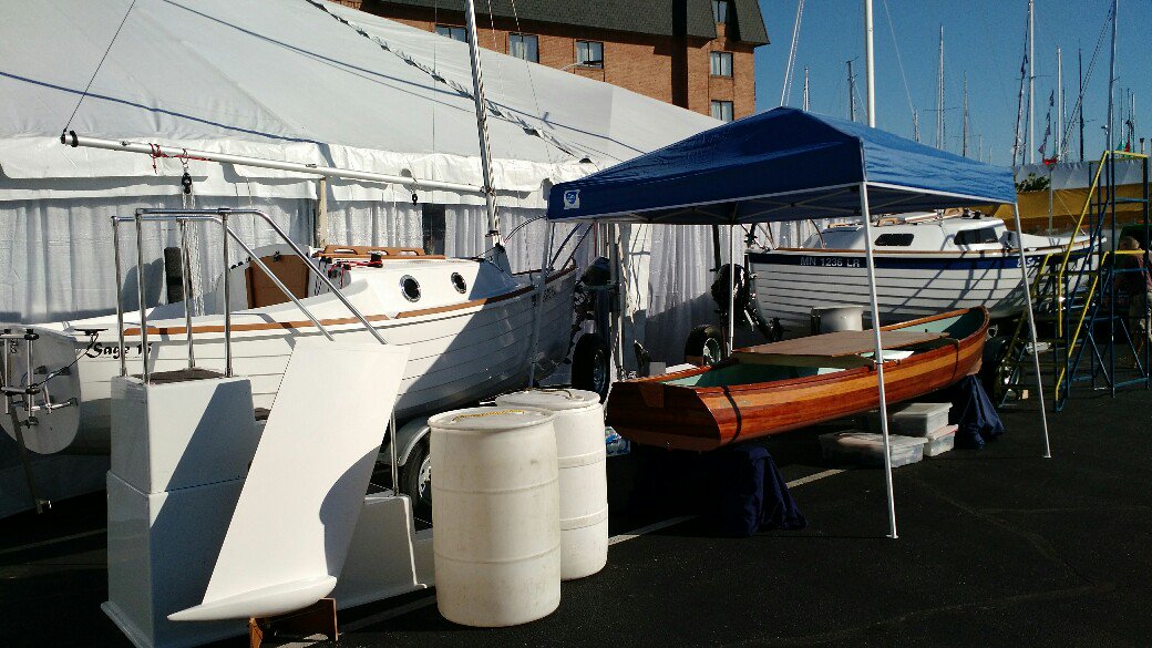 sagemarine's tweet photo. Setting #Sage17 #SageCat #SageSport160 up for @AnnapBoatShows #AnnapolisBoatShow2017 #sailboat #show!  Gates open Thursday! https://t.co/Sm5iUzjkW8