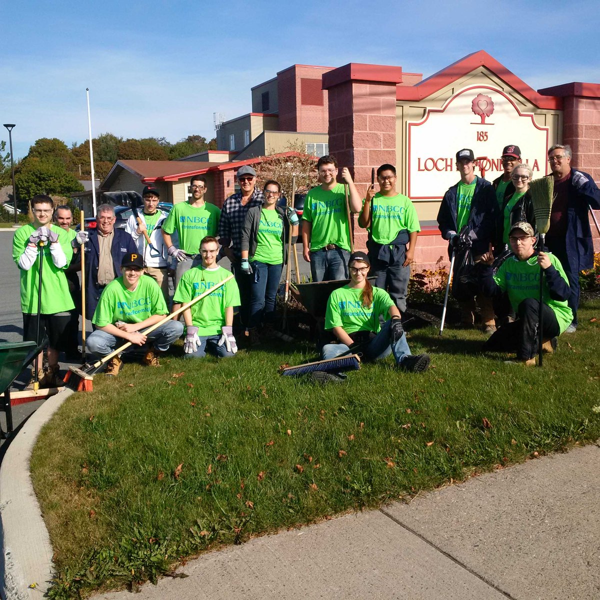 #transformNB MVR Body and Paint students and staff helping out at Loch Lomond Villa- looking good.