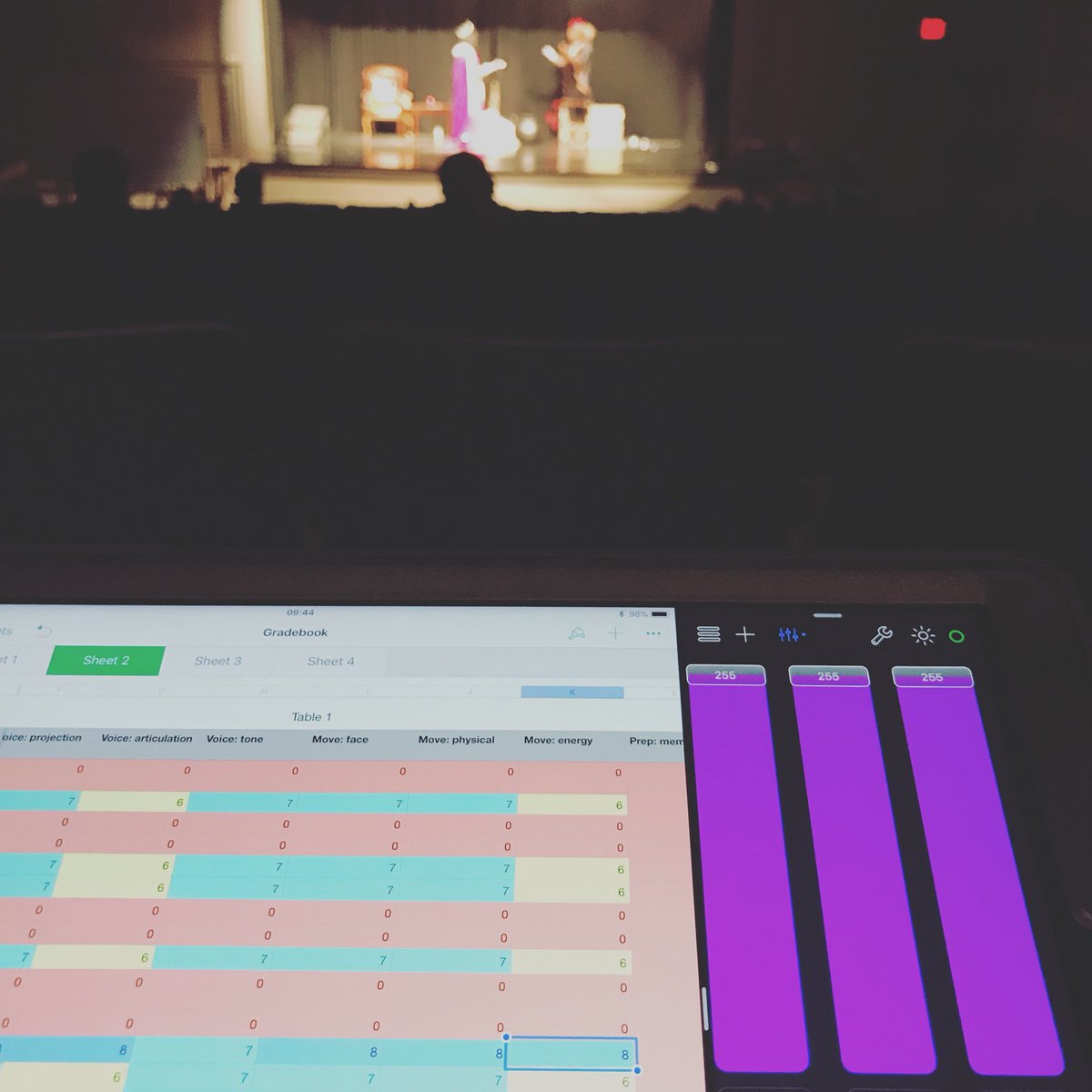 amacphailfausey's tweet photo. Running lights and grading scenes in Theatre 2! #artsinschoolsmatter https://t.co/leDy1i6r9r
